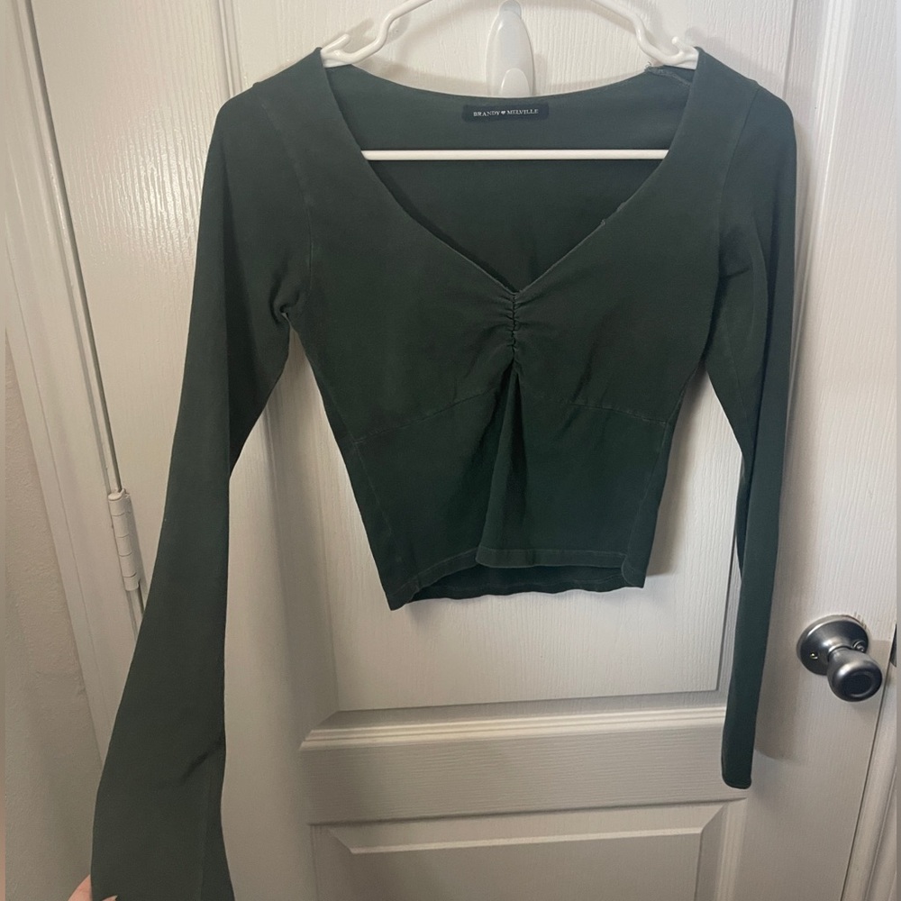forrest green long sleeve gina top